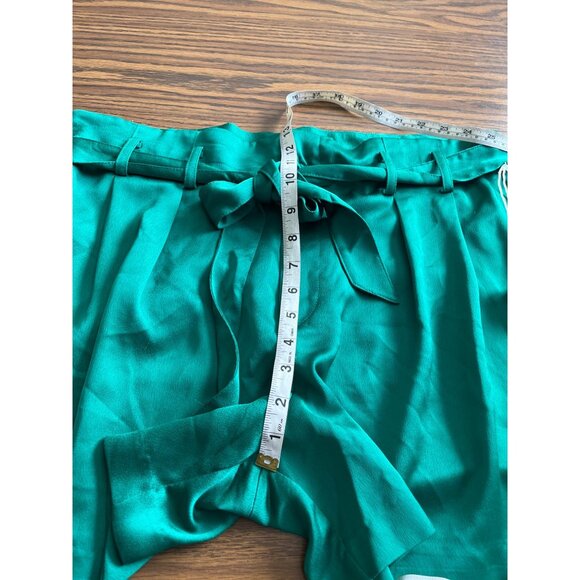 Worthington emerald green zip front shorts with belt size 16 NWOT - Picture 7 of 8